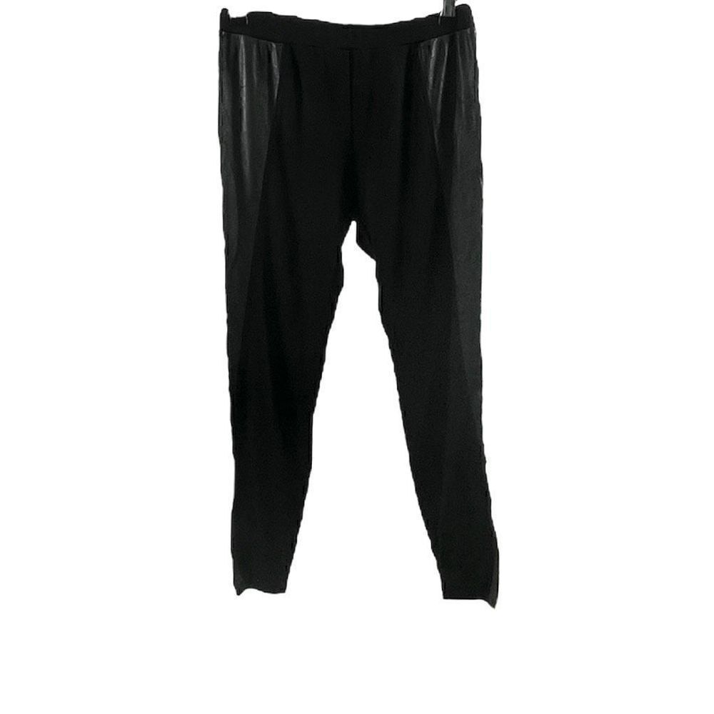 C & C California Black Faux Leather Side Blocks Leggings Size S